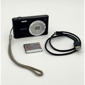 Sony Cyber-shot DSC-W800 20.1MP Digital Camera Black Tested w/ Battery Y2K
